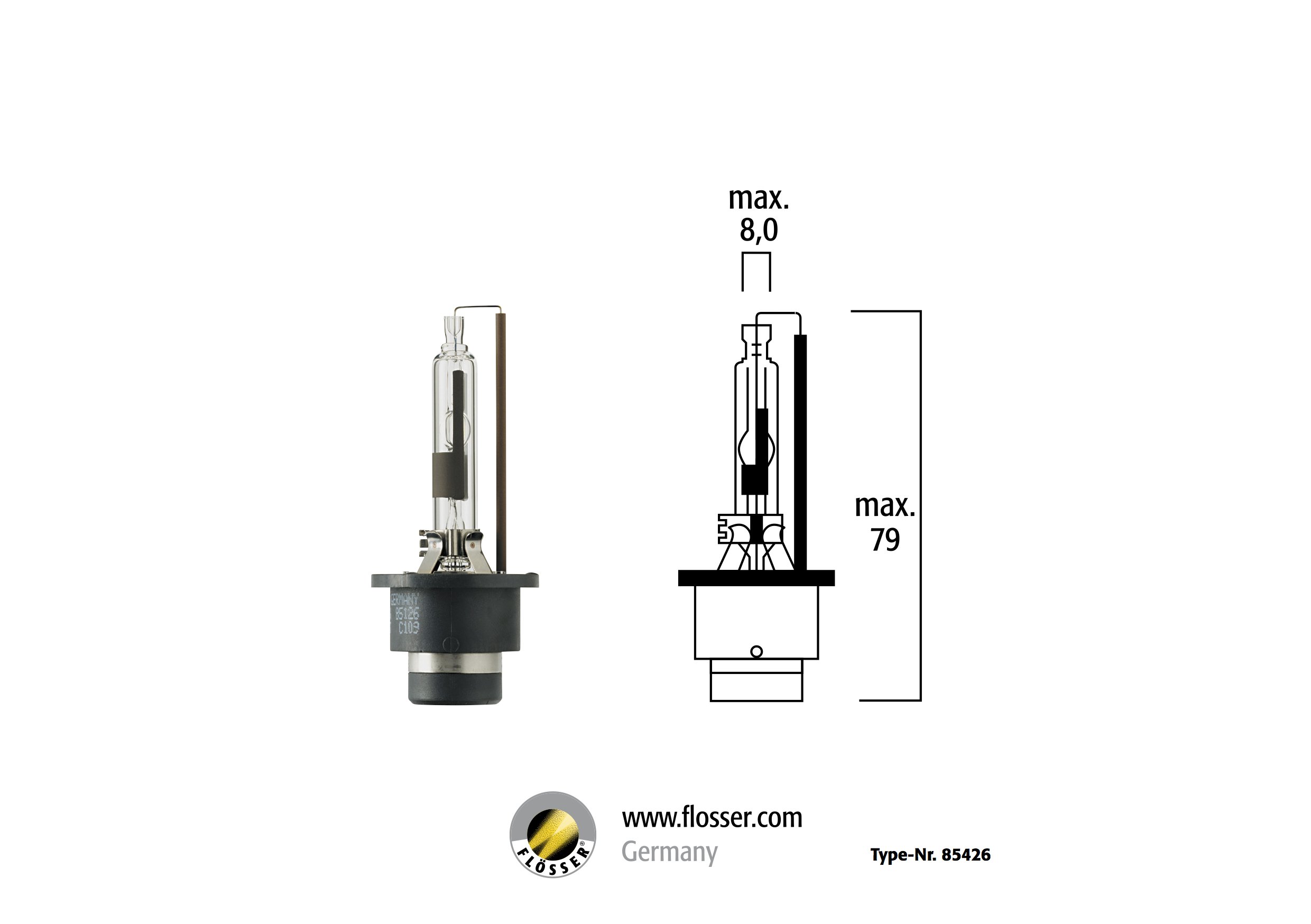 Amazon.com: Flösser 85426 D2R Xenon Headlamp Bulb 4200 K 1